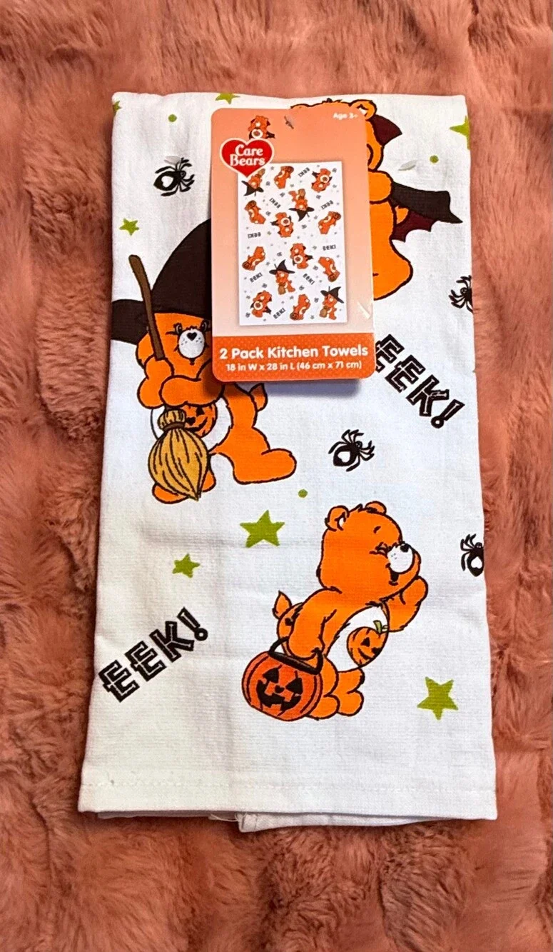 Care Bears 2 Pack Kitchen Towels 18 x 28 Halloween Cotton